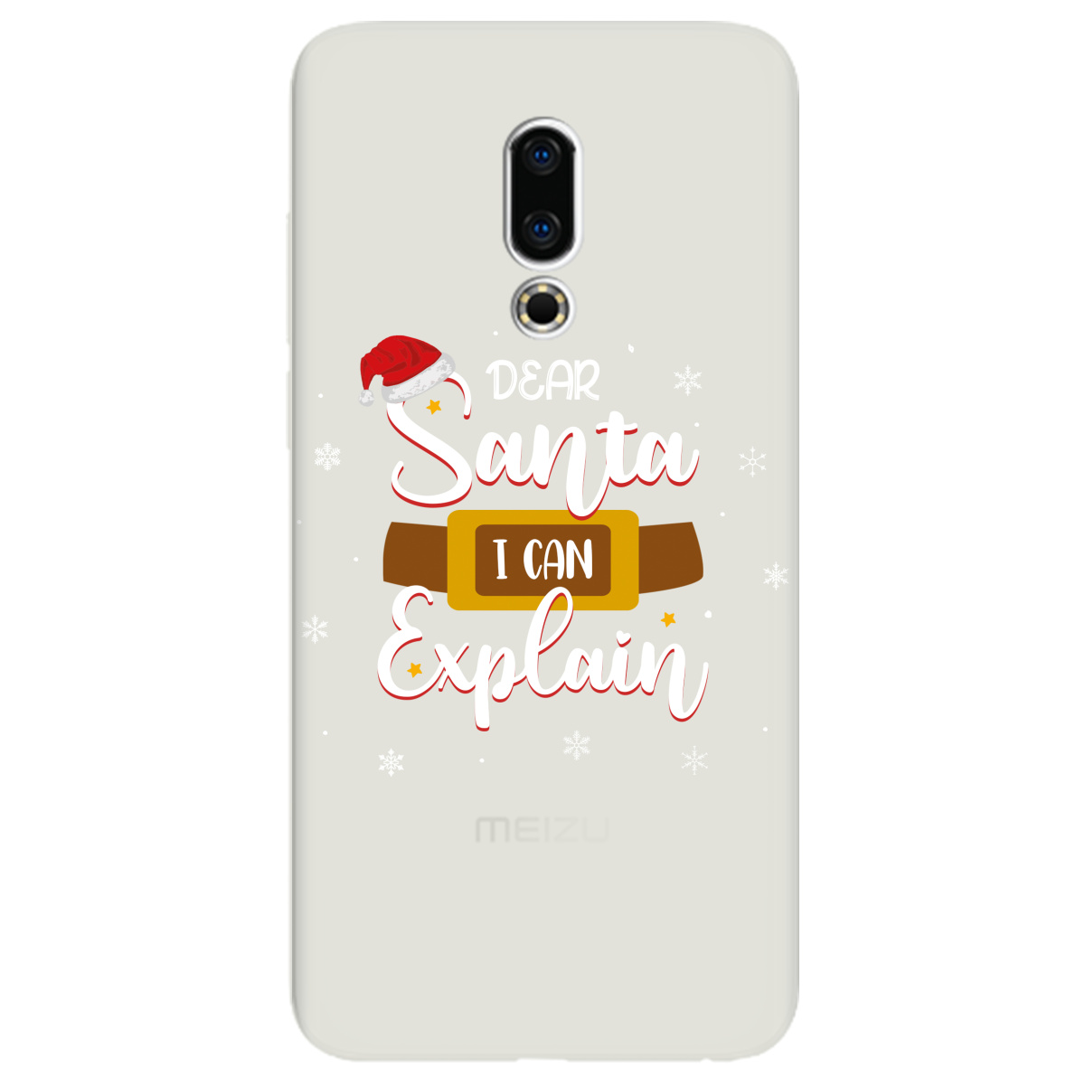 Чехол для Meizu 16 Plus полупрозрачный матовый soft touch Dear Santa - фото 1