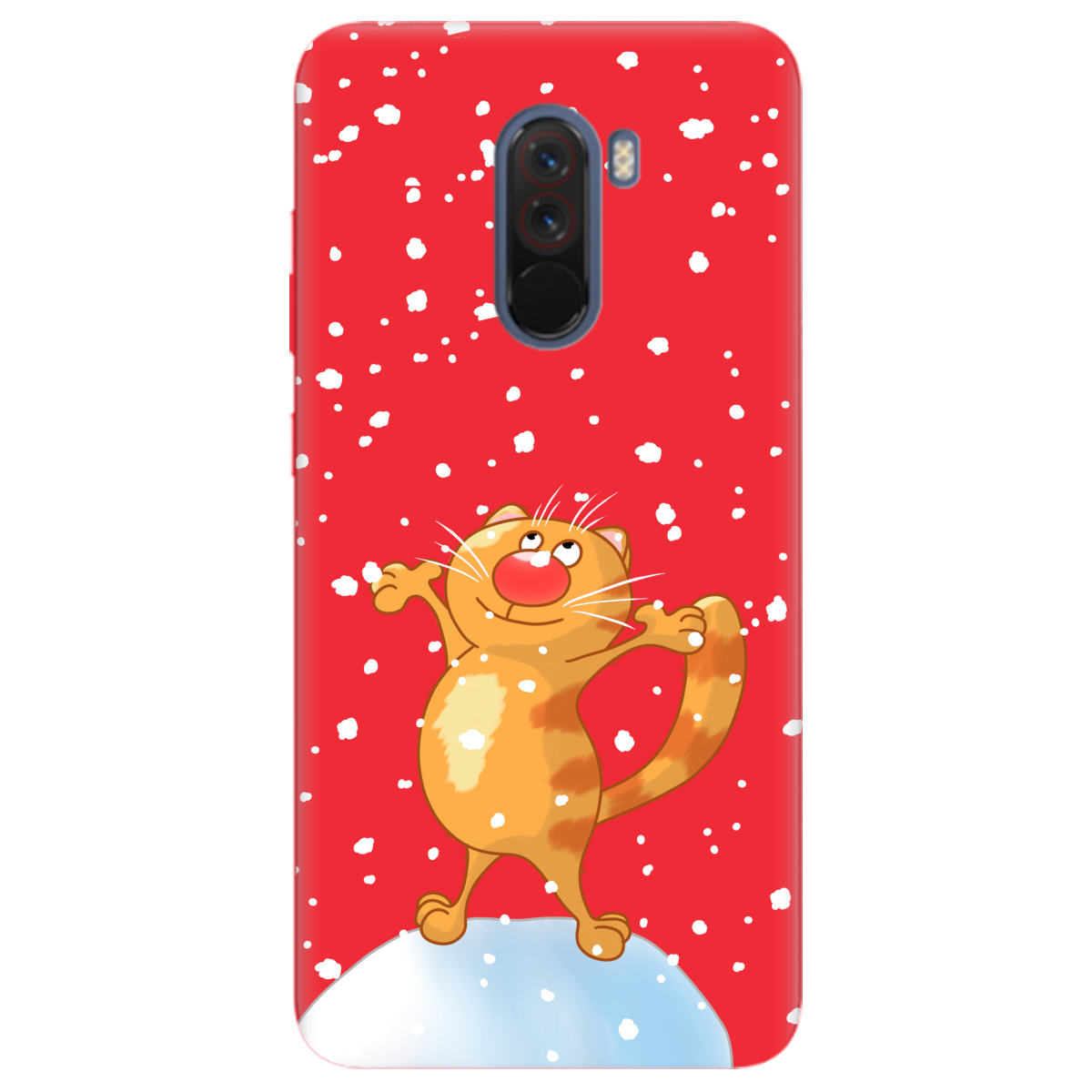 Чехол для Xiaomi Pocophone F1 ярко-красный матовый soft touch By Happy - фото 1