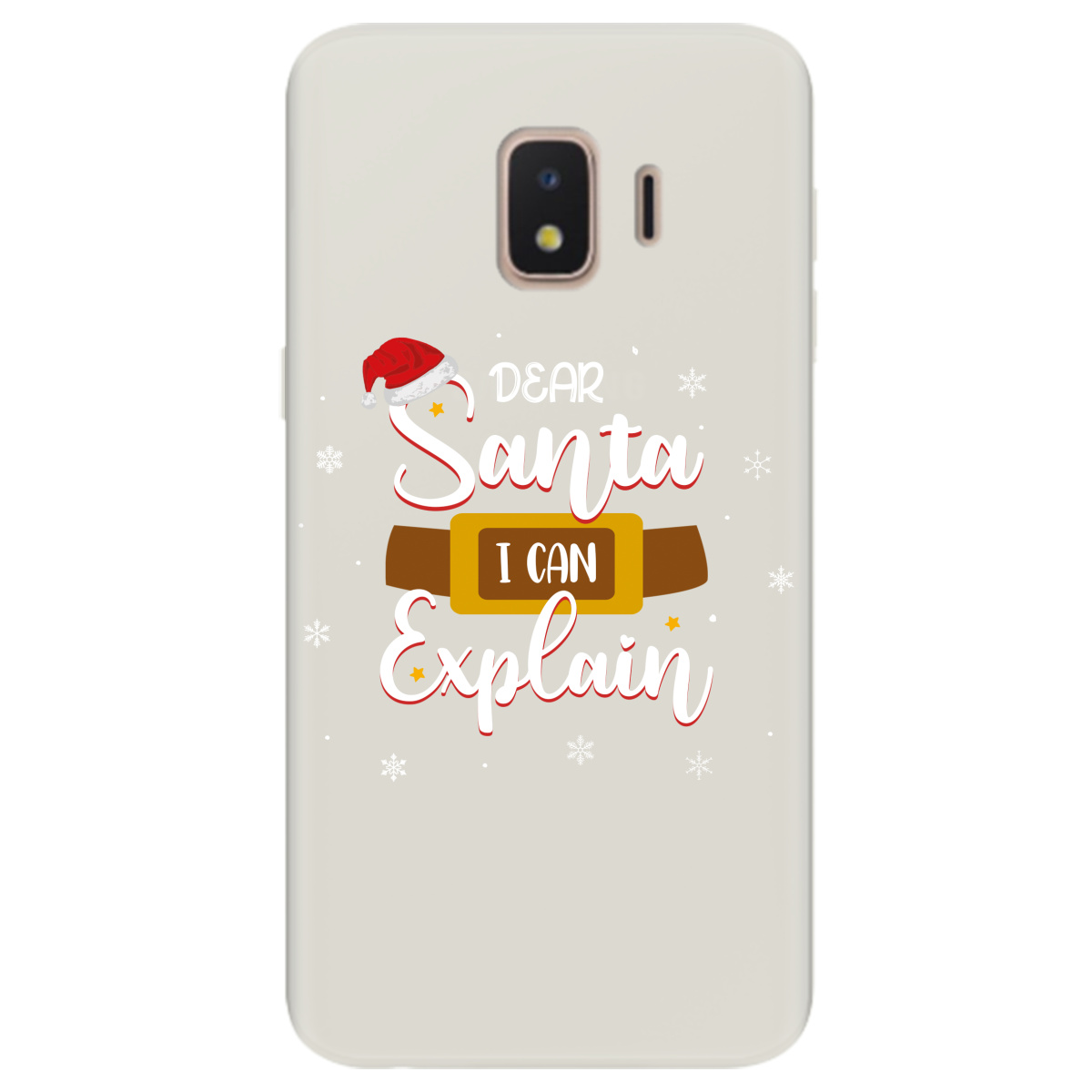 Чехол для Samsung Galaxy J2 Core 2018 полупрозрачный матовый soft touch Dear Santa - фото 1