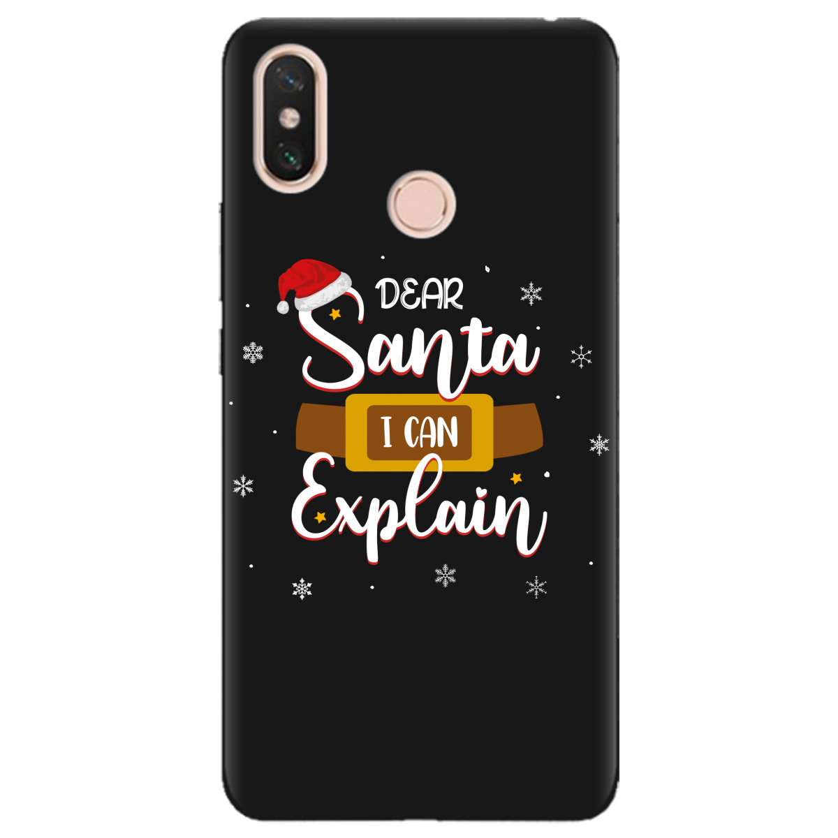 Чехол для Xiaomi Mi Max 3 черный матовый soft touch Dear Santa - фото 1