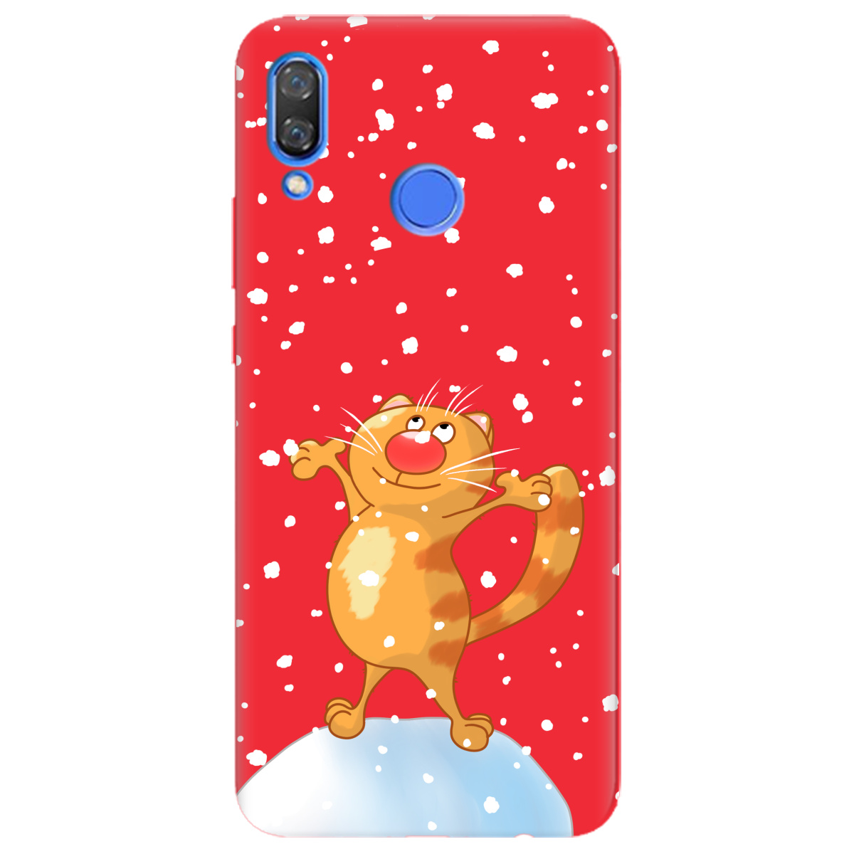 Чехол для Huawei Nova 3 ярко-красный матовый soft touch By Happy - фото 1