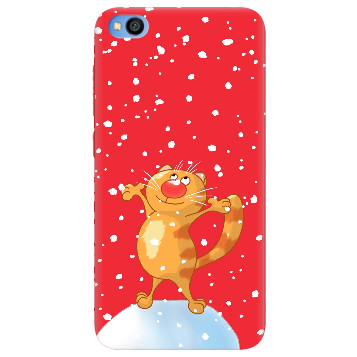 Чехол для Xiaomi Redmi Go ярко-красный матовый soft touch By Happy - фото 1