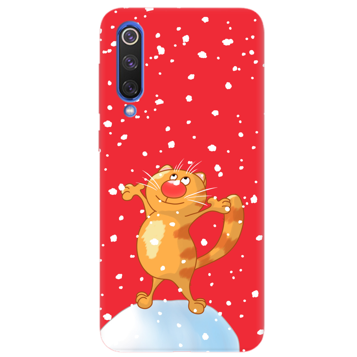 Чехол для Xiaomi Mi 9 ярко-красный матовый soft touch By Happy - фото 1