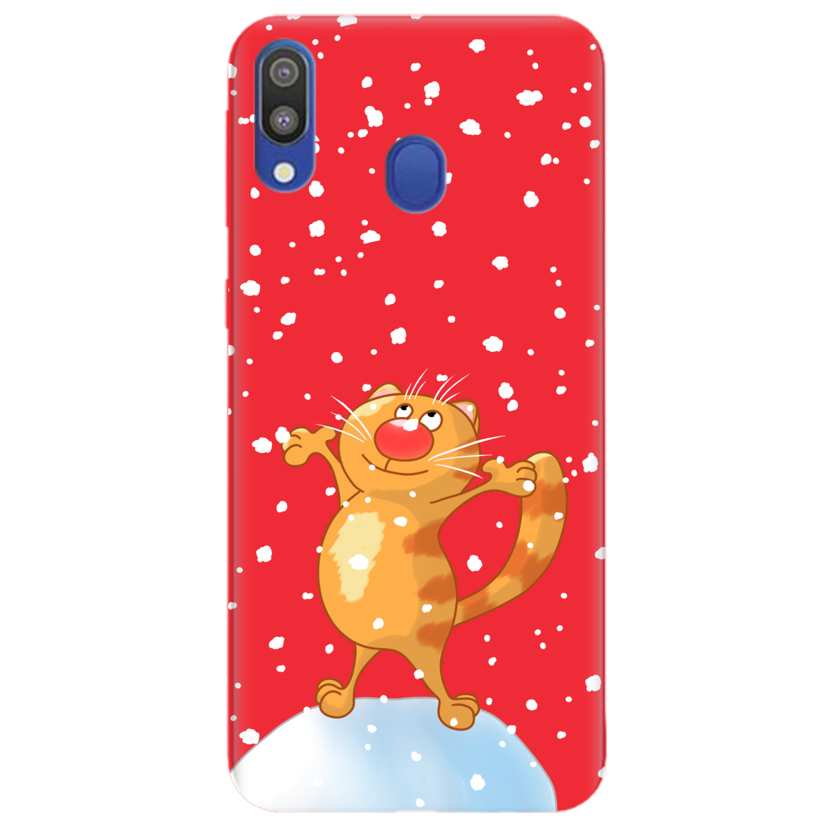 Чехол для Samsung Galaxy A40 ярко-красный матовый soft touch By Happy - фото 1