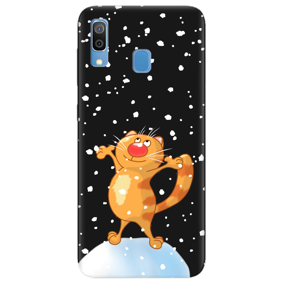 Чехол для Samsung Galaxy A30 черный матовый soft touch By Happy - фото 1