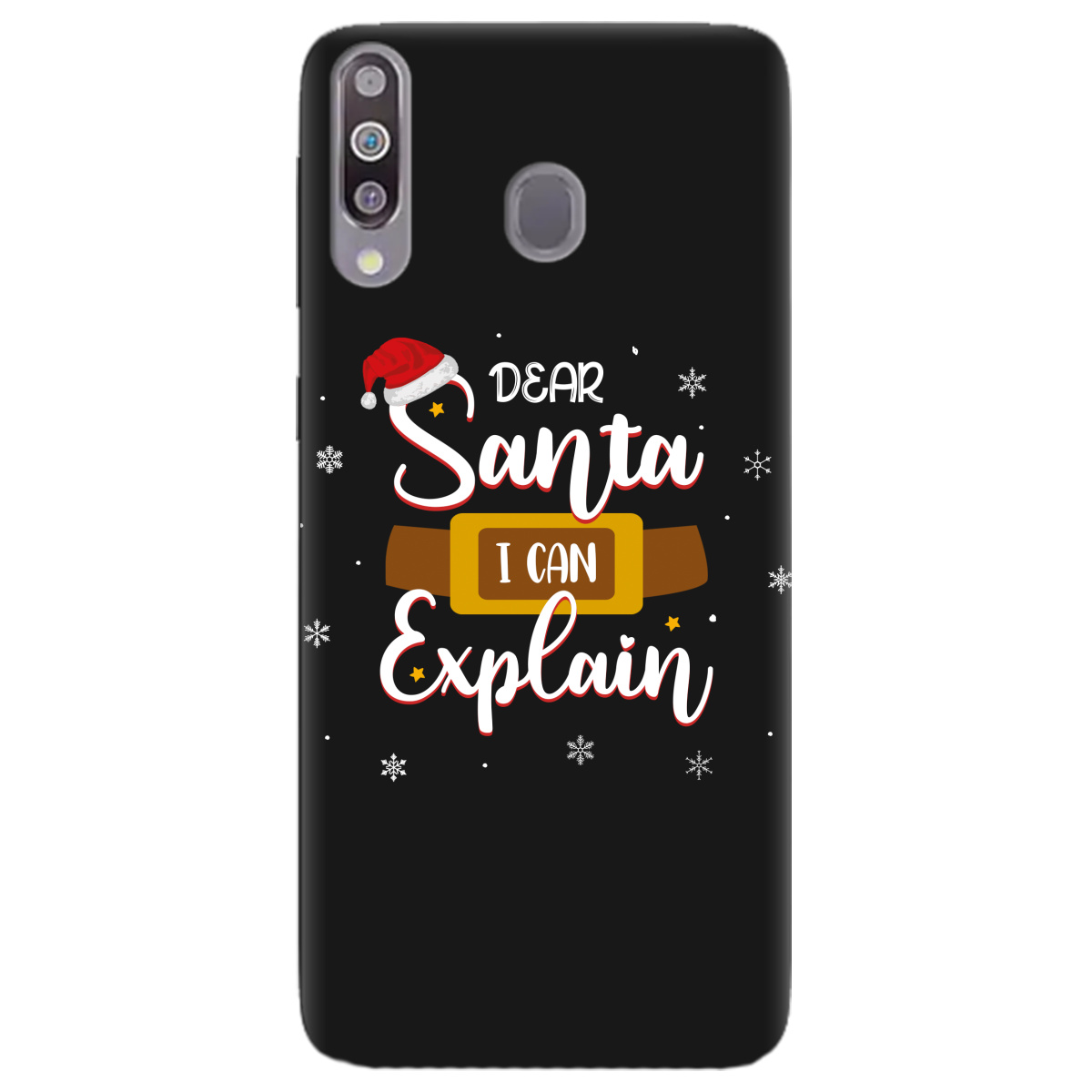 Чехол для Samsung Galaxy M30 черный матовый soft touch Dear Santa - фото 1