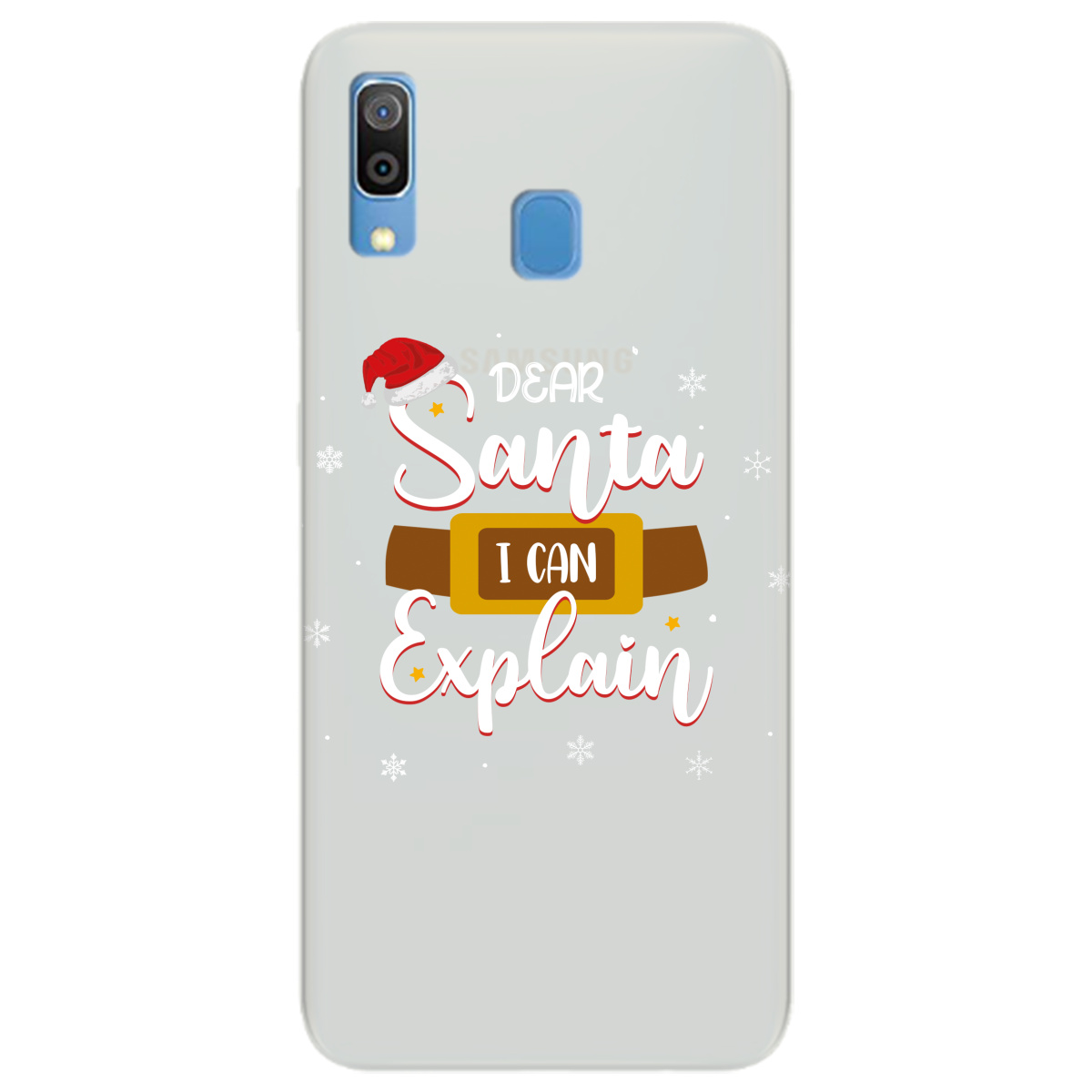 Чехол для Samsung Galaxy A20 полупрозрачный матовый soft touch Dear Santa - фото 1