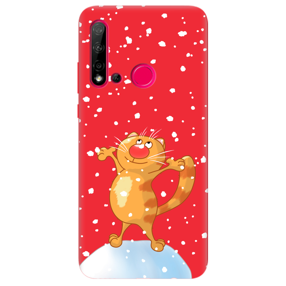 Чехол для Huawei P20 Lite 2019 ярко-красный матовый soft touch By Happy - фото 1