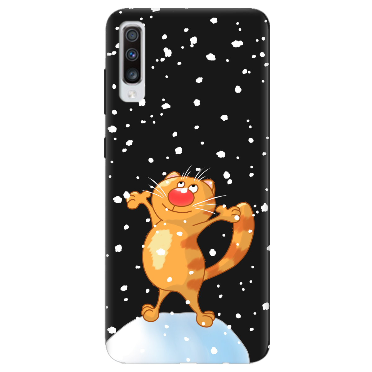 Чехол для Samsung Galaxy A70 черный матовый soft touch By Happy - фото 1