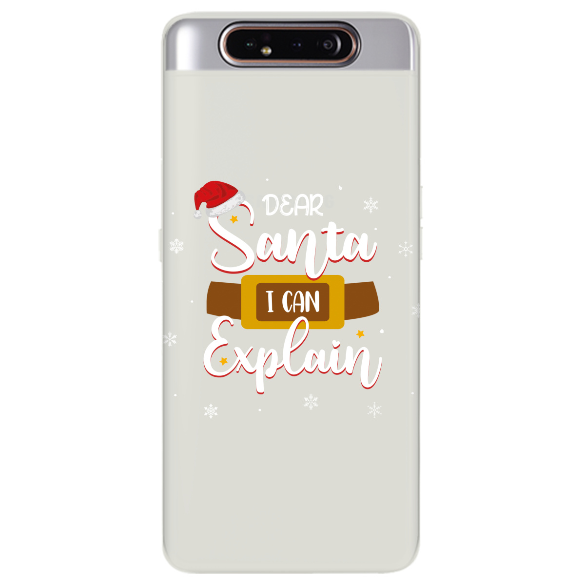 Чехол для Samsung Galaxy A80 полупрозрачный матовый soft touch Dear Santa - фото 1