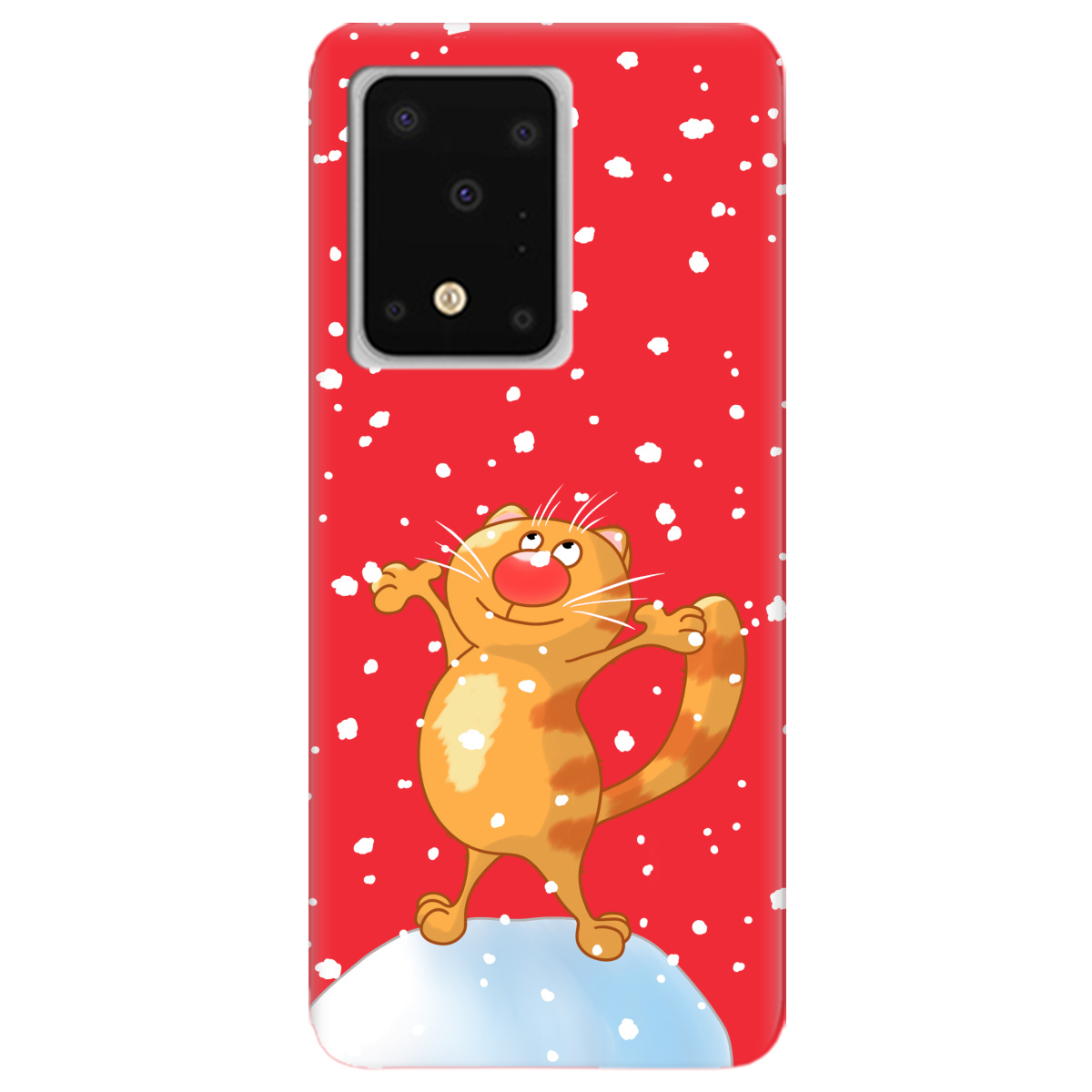 Чехол для Samsung Galaxy S11 ярко-красный матовый soft touch By Happy - фото 1