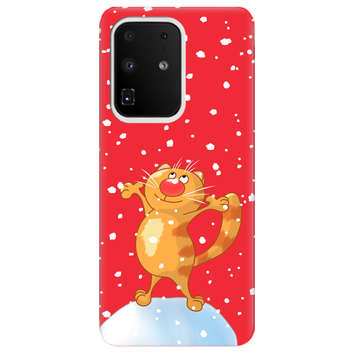 Чехол для Samsung Galaxy S11 Plus ярко-красный матовый soft touch By Happy - фото 1