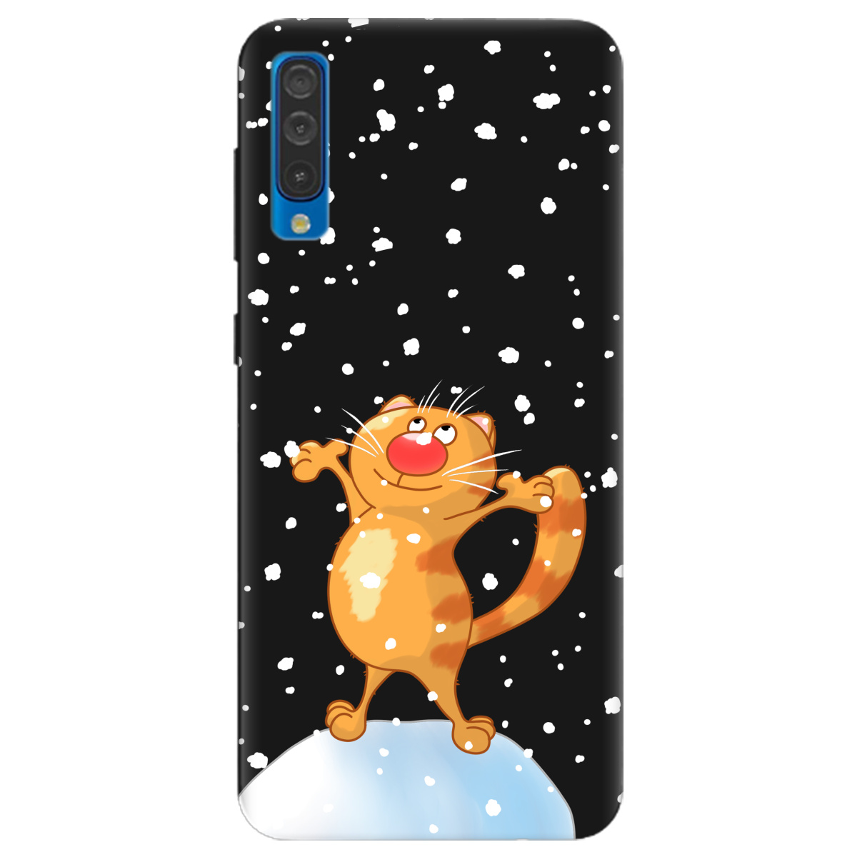 Чехол для Samsung Galaxy A50s черный матовый soft touch By Happy - фото 1