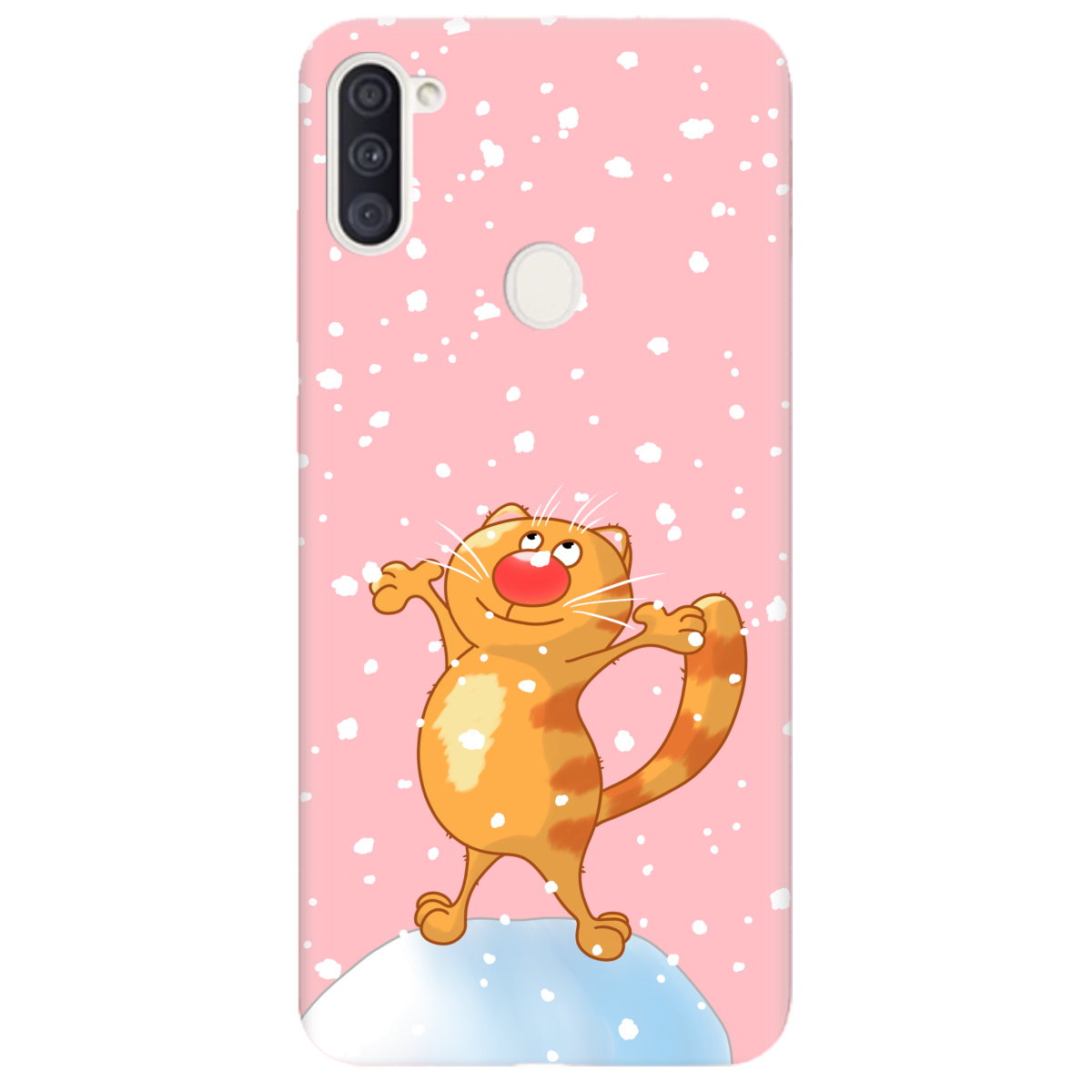 Чехол для Samsung Galaxy A11 нежно-розовый матовый soft touch By Happy - фото 1