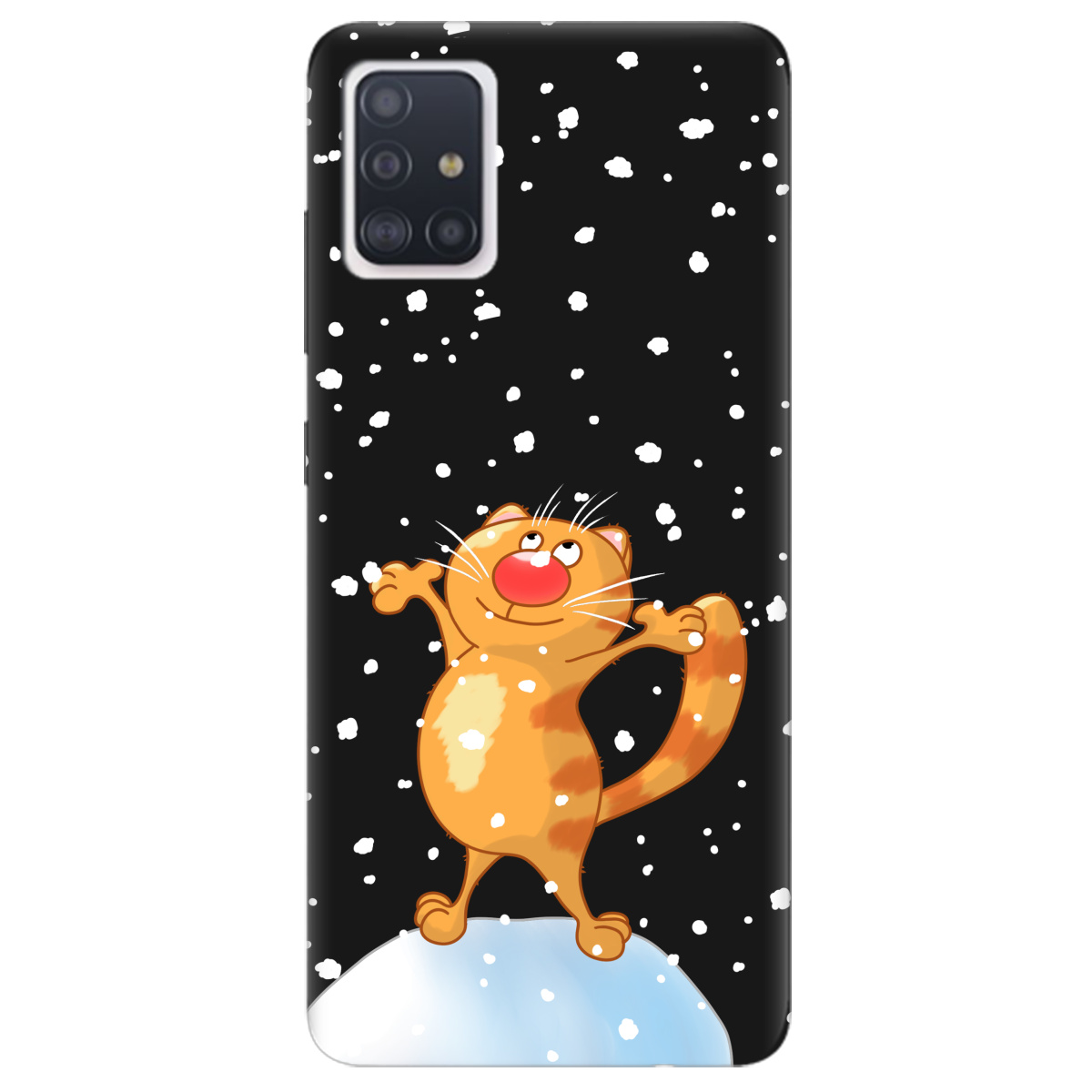 Чехол для Samsung Galaxy A71 черный матовый soft touch By Happy - фото 1