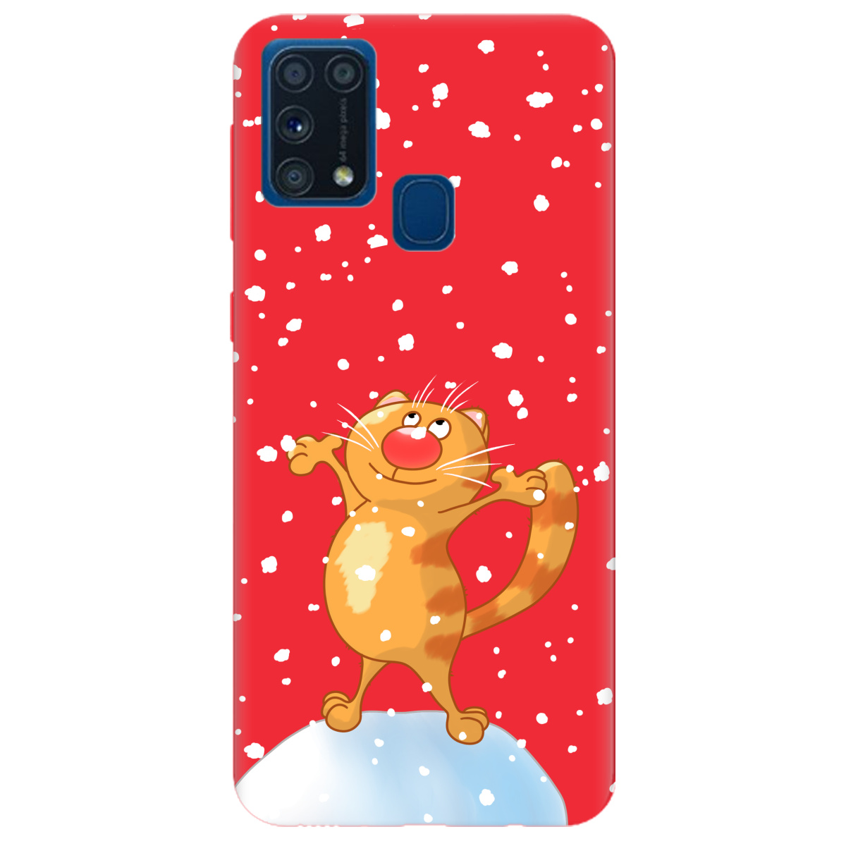 Чехол для Samsung Galaxy M31 ярко-красный матовый soft touch By Happy - фото 1