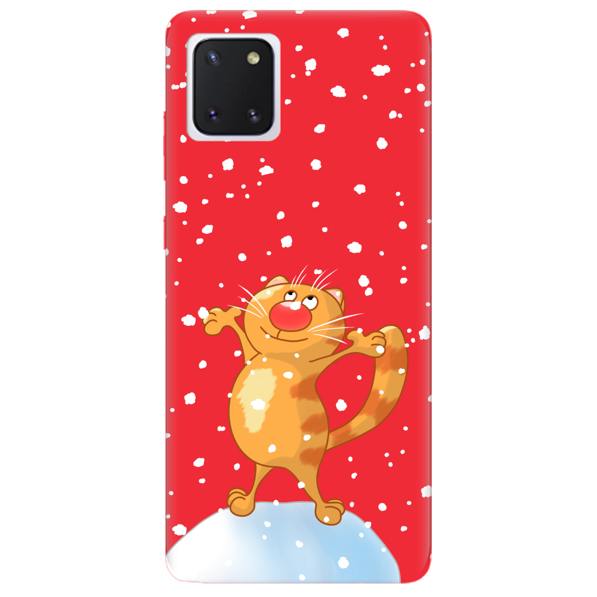 Чехол для Samsung Galaxy Note 10 Lite ярко-красный матовый soft touch By Happy - фото 1