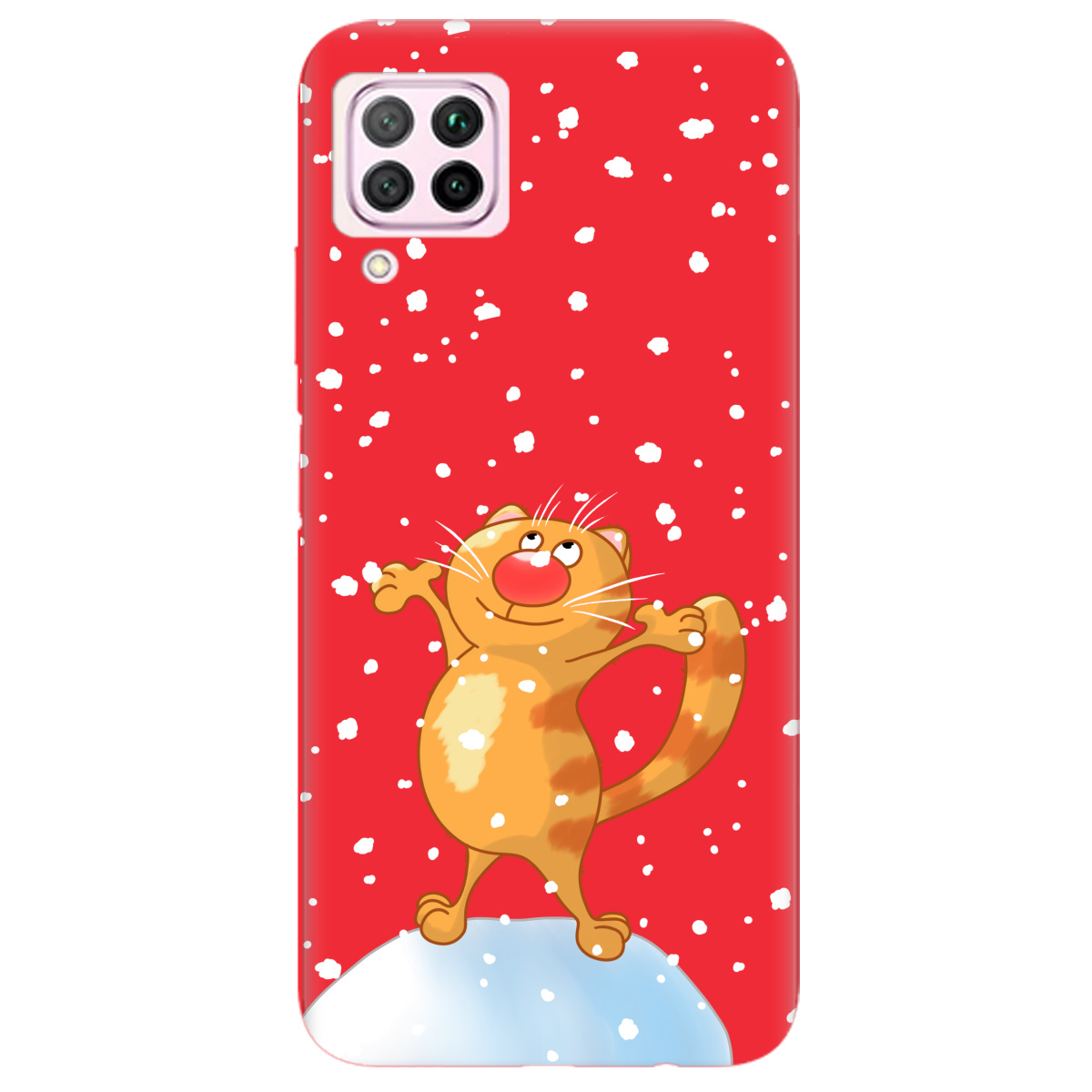 Чехол для Huawei P40 Lite ярко-красный матовый soft touch By Happy - фото 1