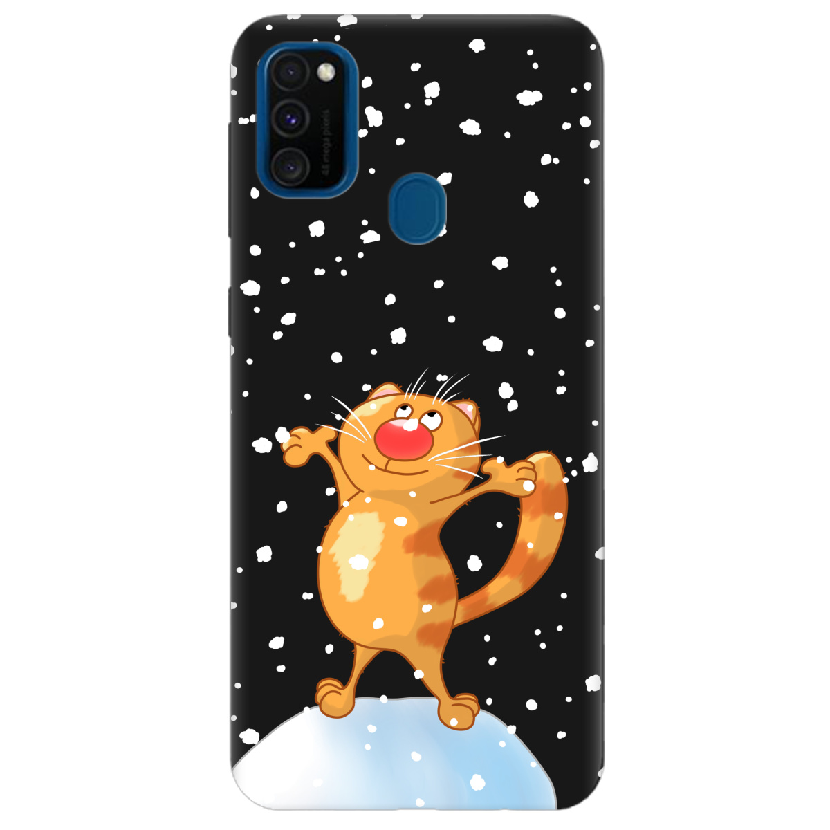 Чехол для Samsung Galaxy M21 черный матовый soft touch By Happy - фото 1