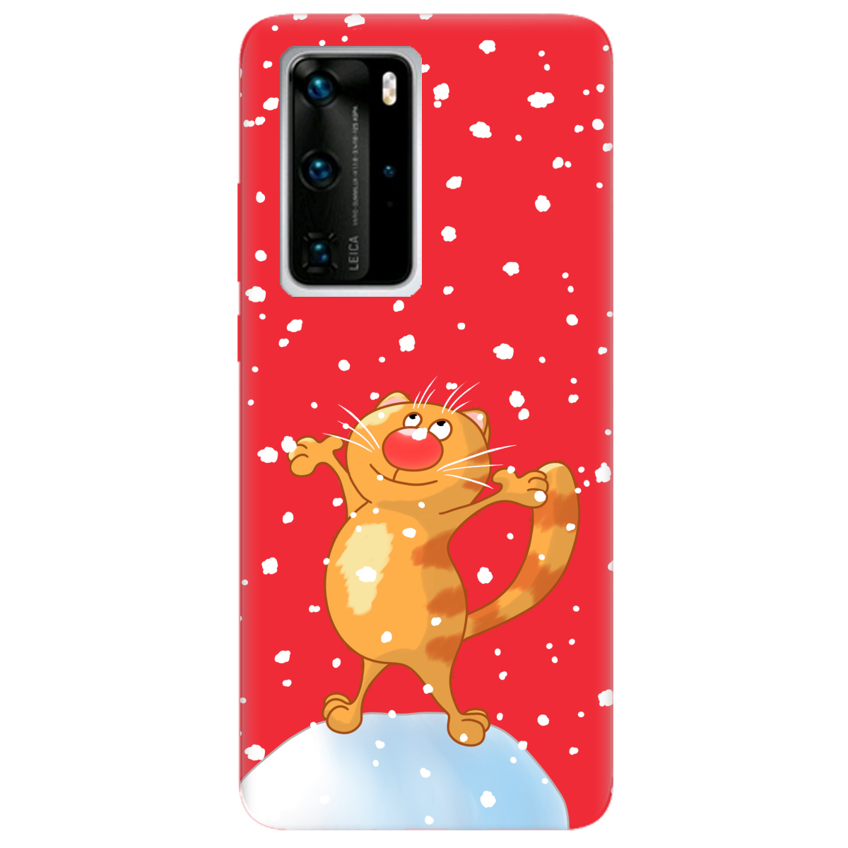 Чехол для Huawei P40 Pro ярко-красный матовый soft touch By Happy - фото 1