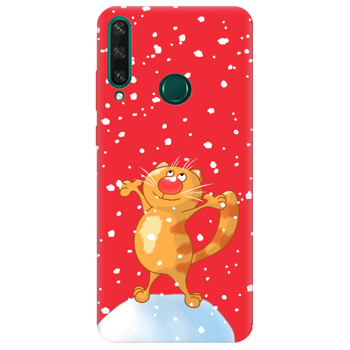 Чехол для Huawei Y6p ярко-красный матовый soft touch By Happy - фото 1