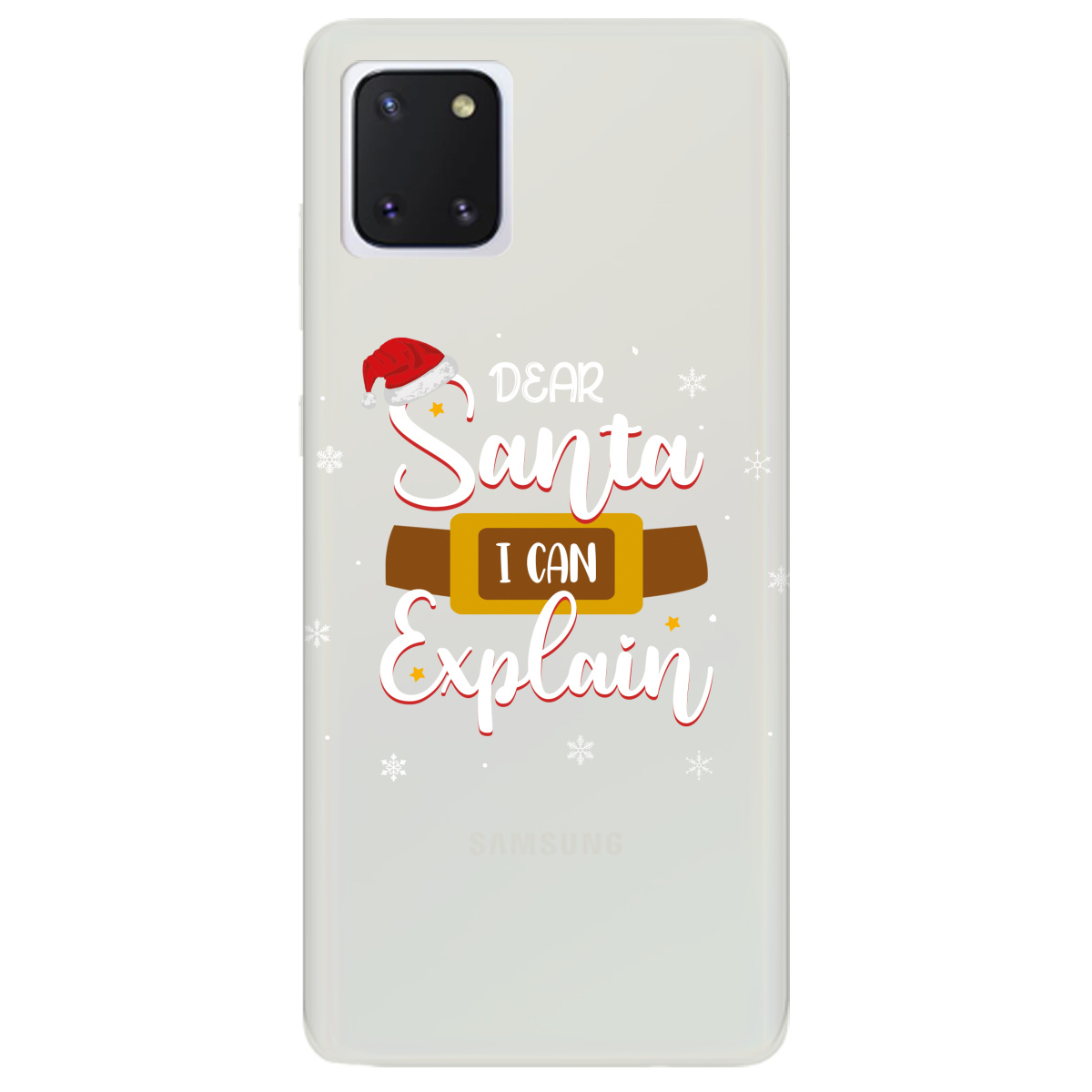 Чехол для Samsung Galaxy Note 10 Lite полупрозрачный матовый soft touch Dear Santa - фото 1