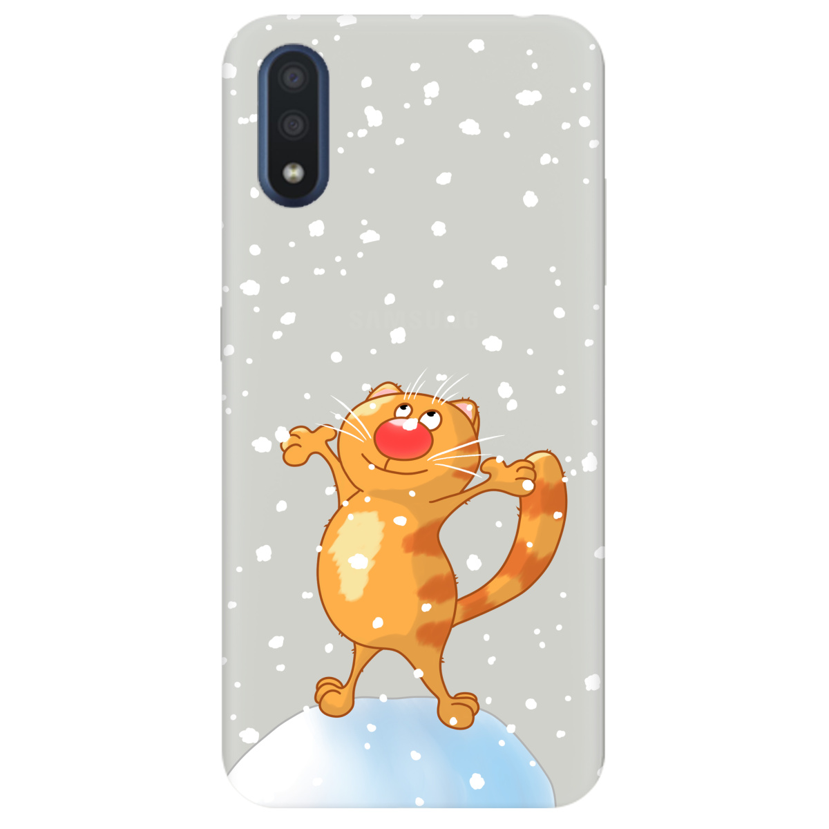 Чехол для Samsung Galaxy M01 полупрозрачный матовый soft touch By Happy - фото 1