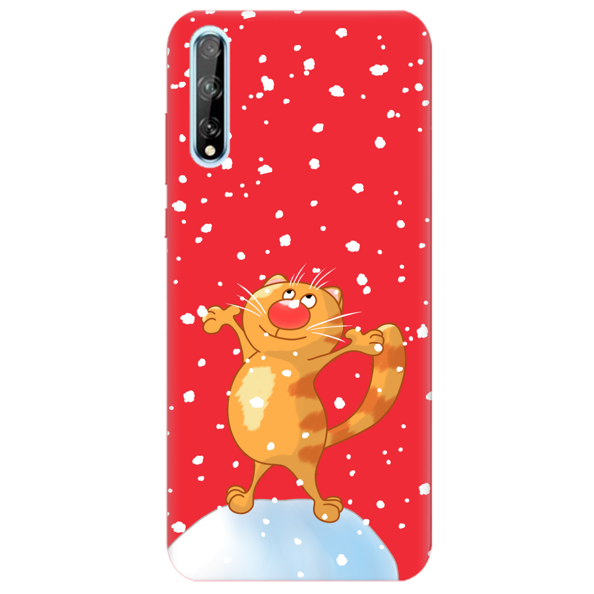 Чехол для Huawei Y8р ярко-красный матовый soft touch By Happy - фото 1