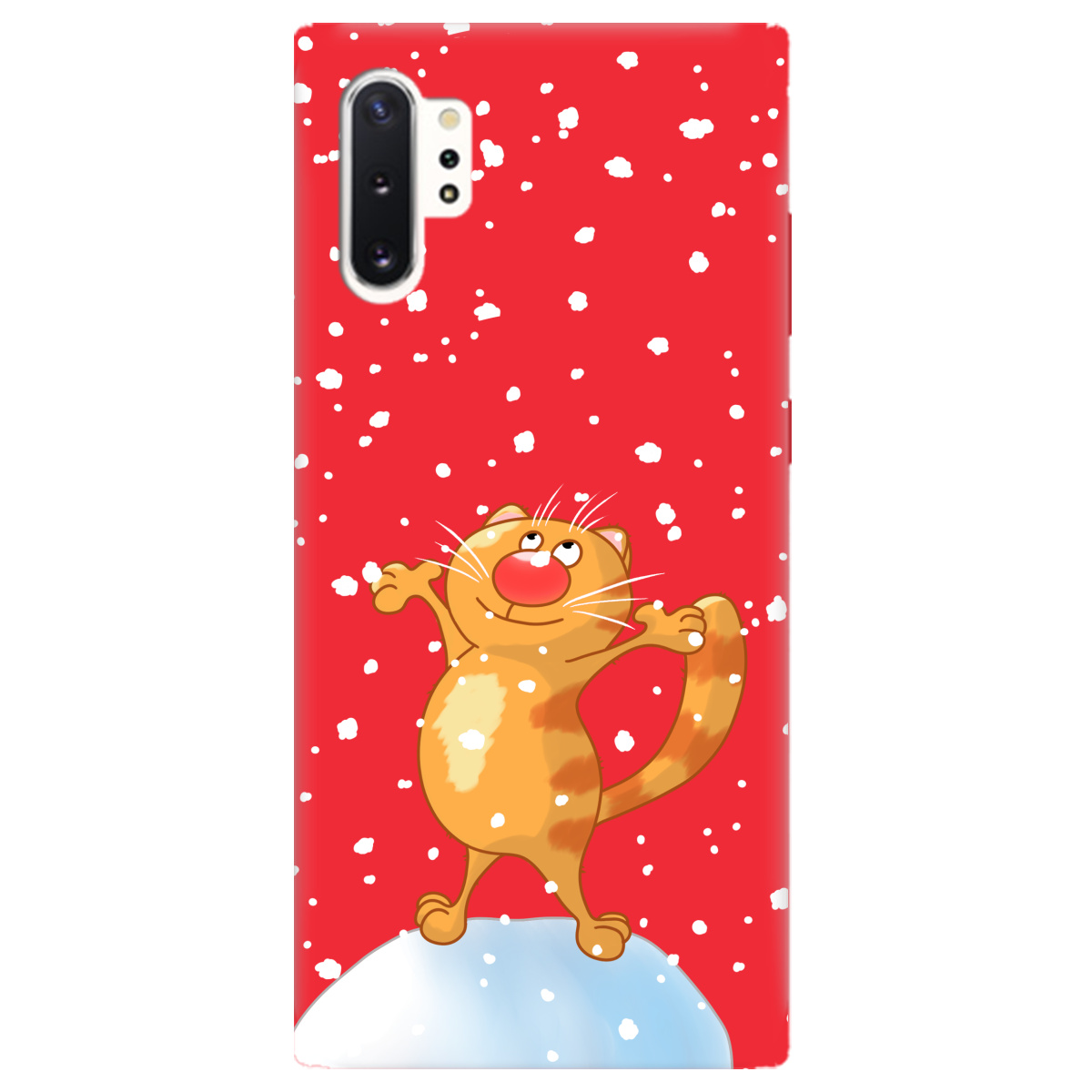 Чехол для Samsung Galaxy Note 10 Plus ярко-красный матовый soft touch By Happy - фото 1