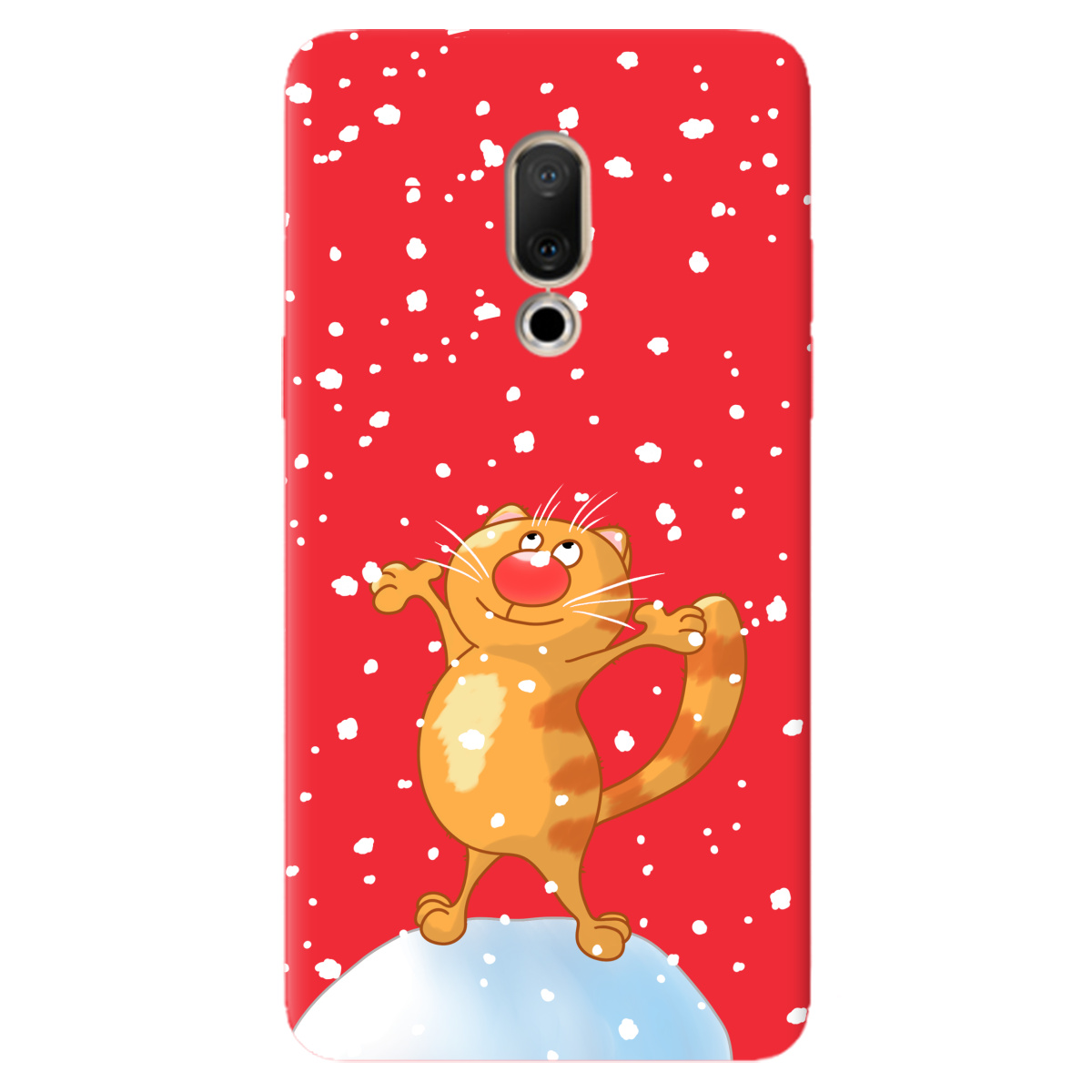 Чехол для Meizu 15 Plus ярко-красный матовый soft touch By Happy - фото 1