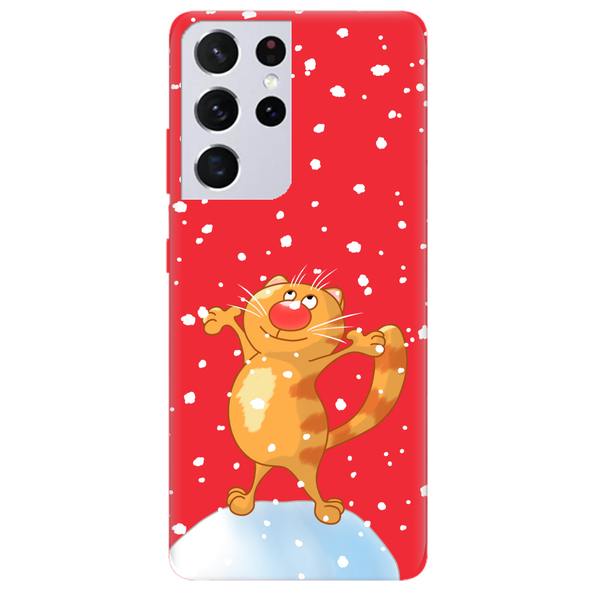 Чехол для Samsung Galaxy S21 Ultra ярко-красный матовый soft touch By Happy - фото 1