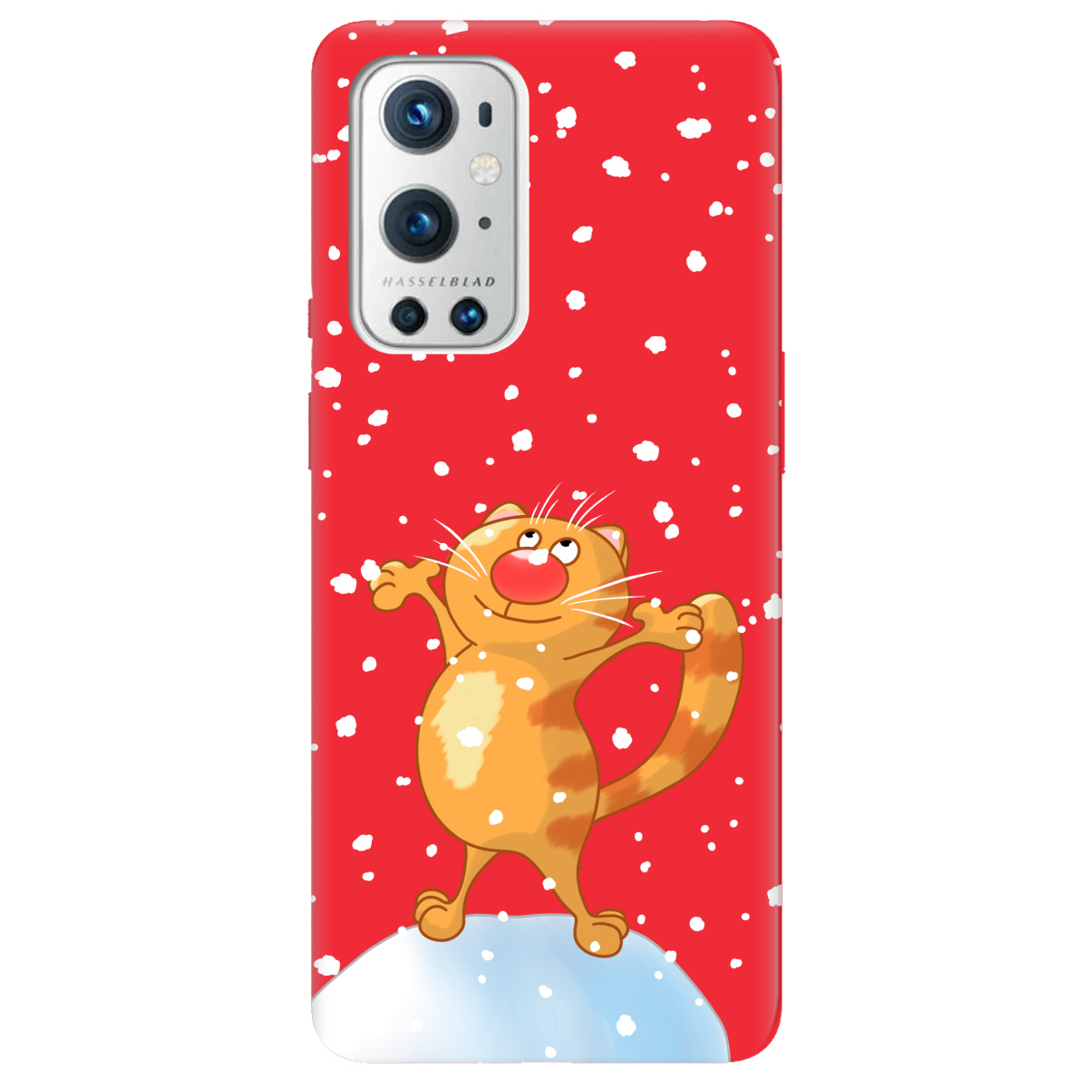 Чехол для OnePlus 9 Pro ярко-красный матовый soft touch By Happy - фото 1