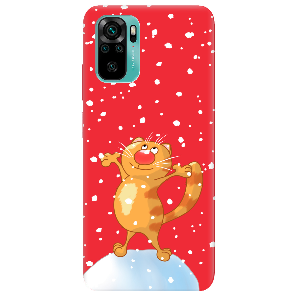 Чехол для Xiaomi Redmi Note 10s ярко-красный матовый soft touch By Happy - фото 1