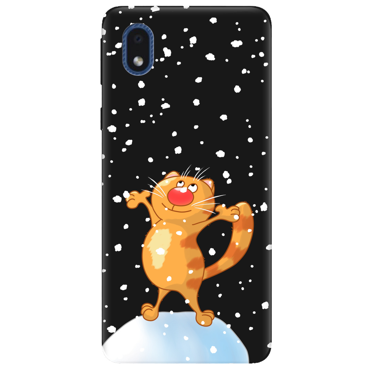 Чехол для Samsung Galaxy А01 Core черный матовый soft touch By Happy - фото 1