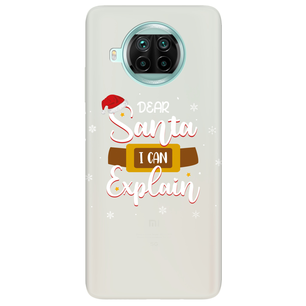 Чехол для Xiaomi Mi 10T Lite полупрозрачный матовый soft touch Dear Santa - фото 1