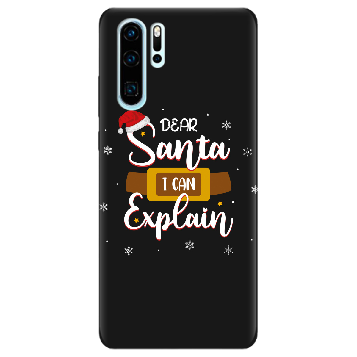 Чехол для Huawei P30 Pro черный матовый soft touch Dear Santa - фото 1