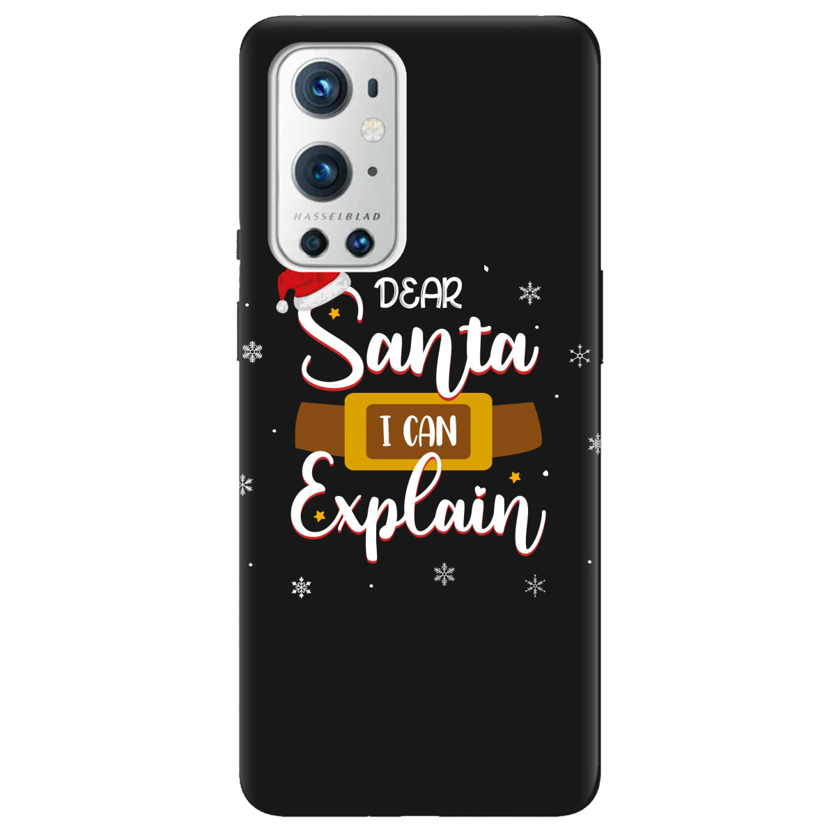 Чехол для OnePlus 9 Pro черный матовый soft touch Dear Santa - фото 1