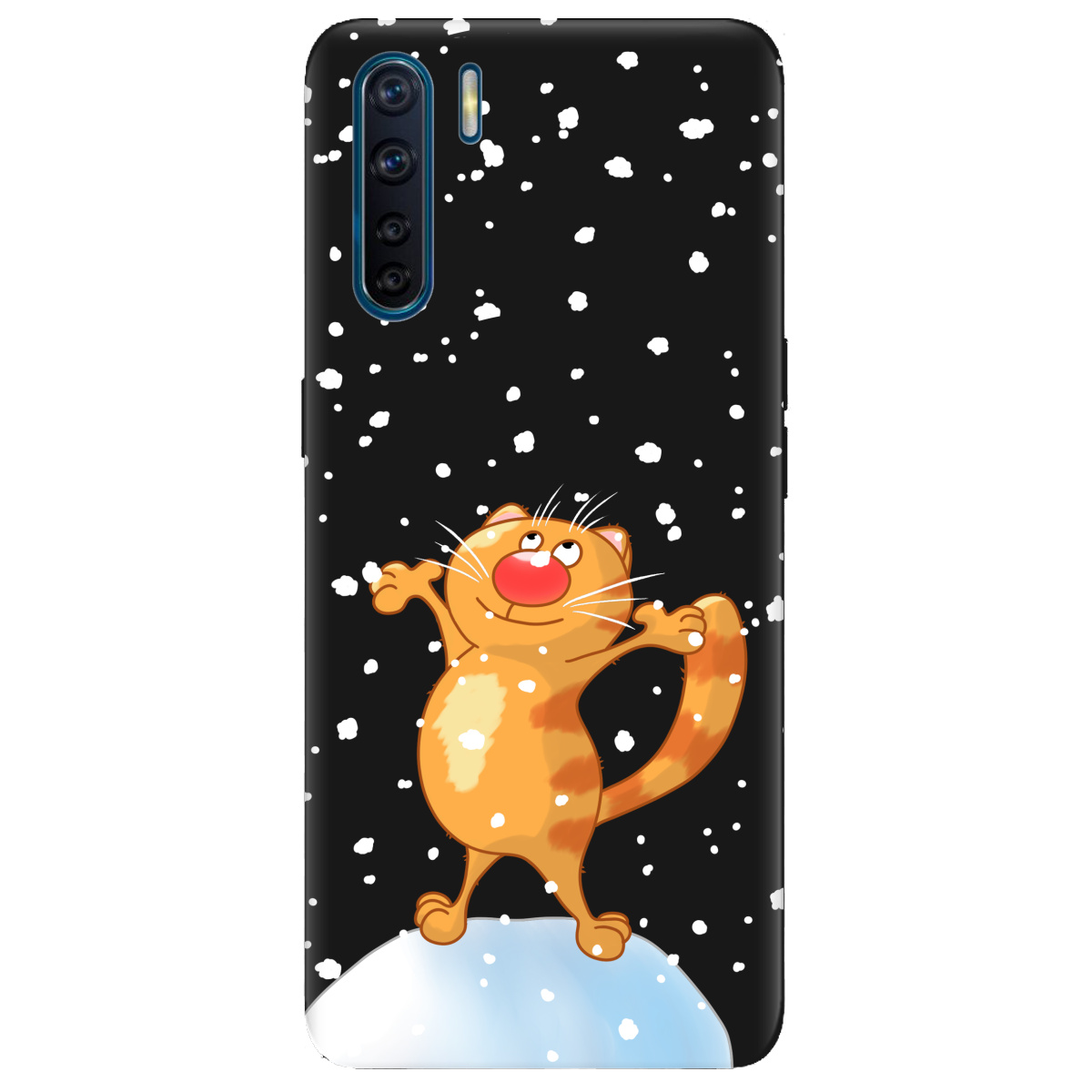 Чехол для Oppo Reno 3 черный матовый soft touch By Happy - фото 1