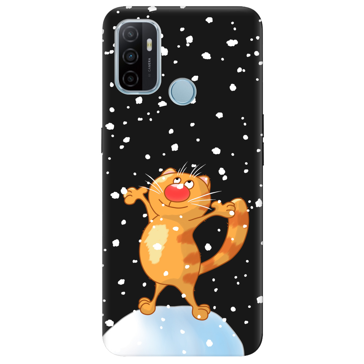 Чехол для Oppo A53/ A32/ A33 черный матовый soft touch By Happy - фото 1