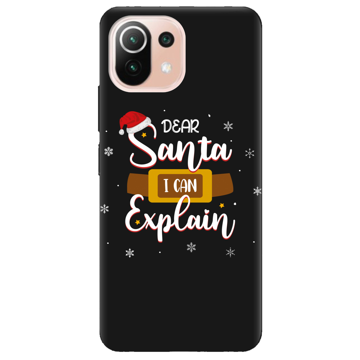 Чохол для Xiaomi Mi 11 lite чорний матовий soft touch Dear Santa - фото 1