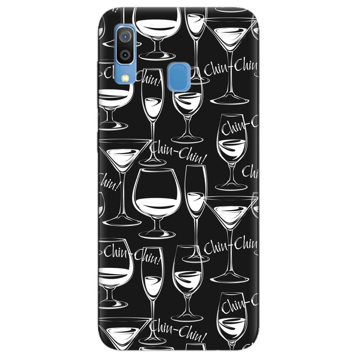 Чехол для Samsung Galaxy A30 черный матовый soft touch Chin chin - фото 1