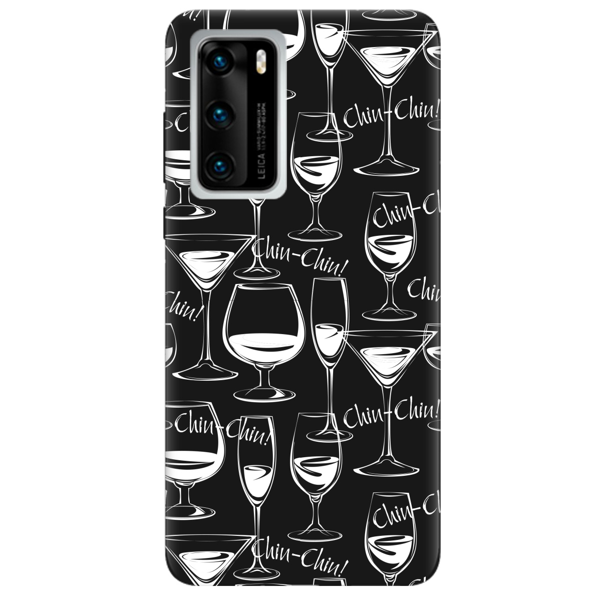 Чехол для Huawei P40 черный матовый soft touch Chin chin - фото 1