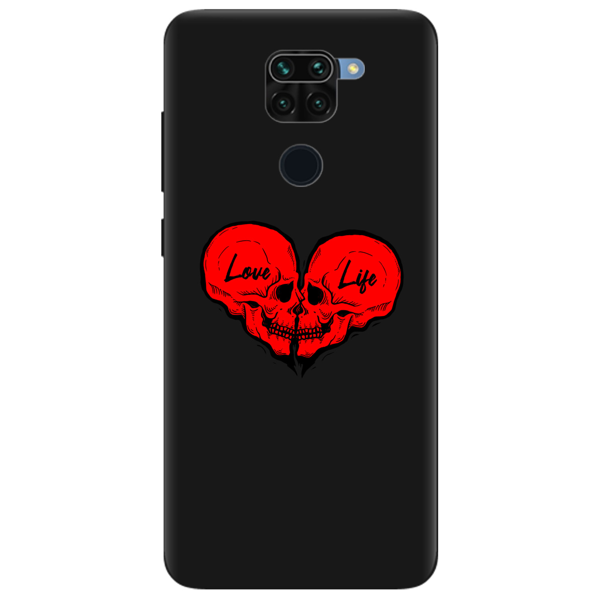 Чехол для Xiaomi Redmi Note 9 черный матовый soft touch Love-Live - фото 1