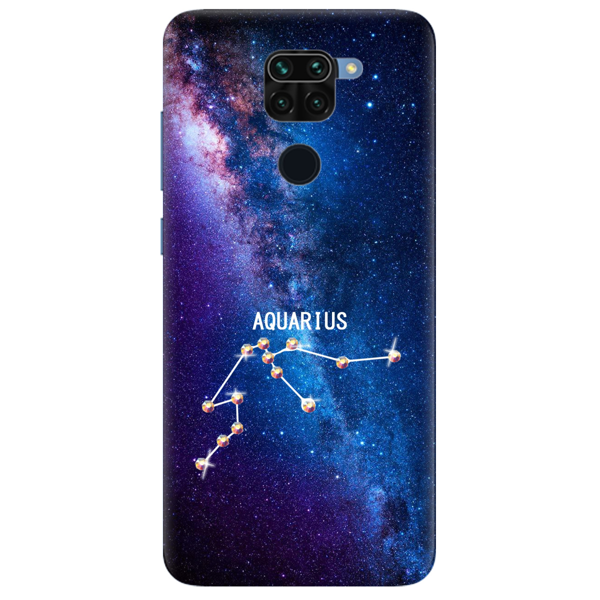 Чехол для Xiaomi Redmi Note 9 Aquarius (Водолей) со стразами - фото 1