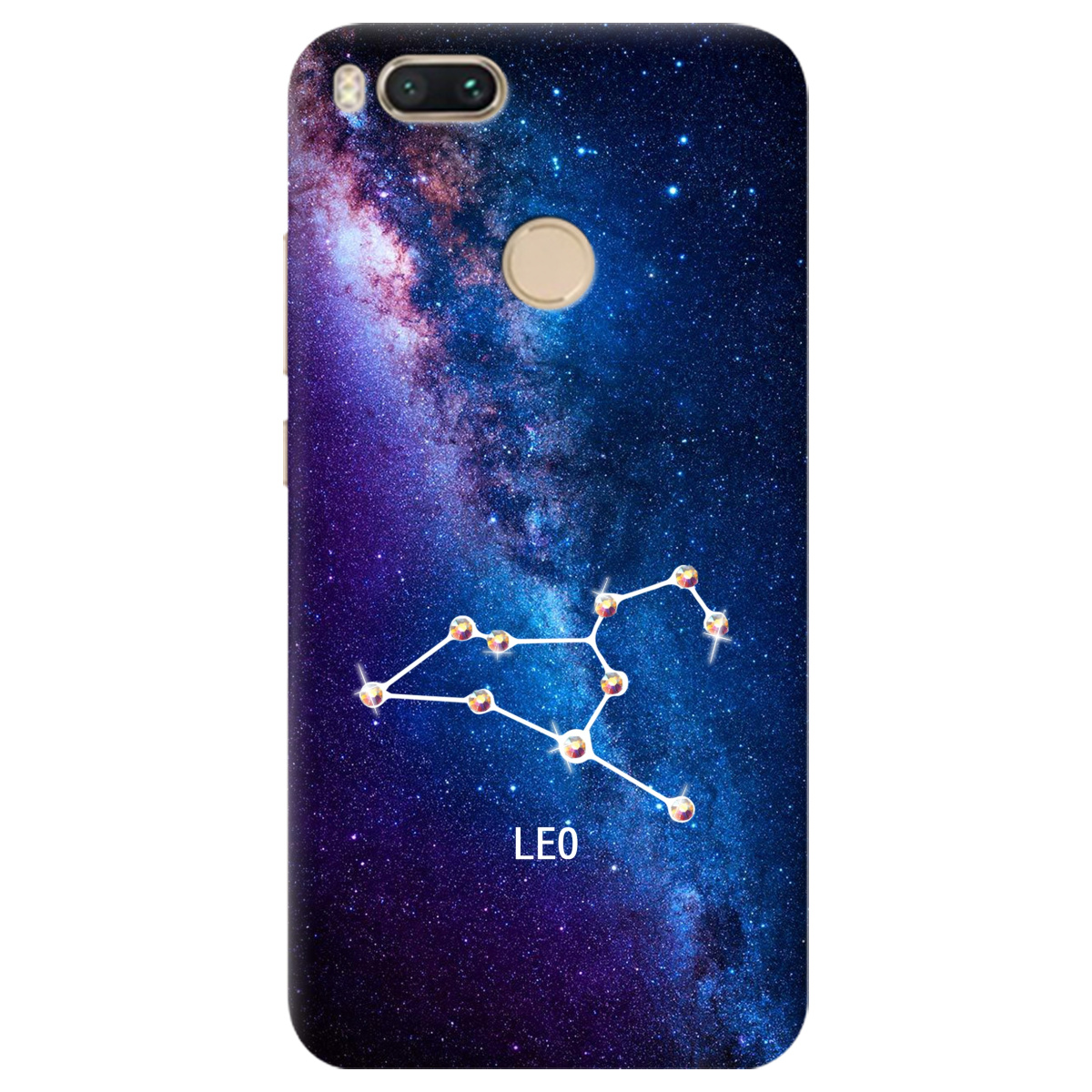 Чехол для Xiaomi Mi A1 Leo (Лев) со стразами - фото 1