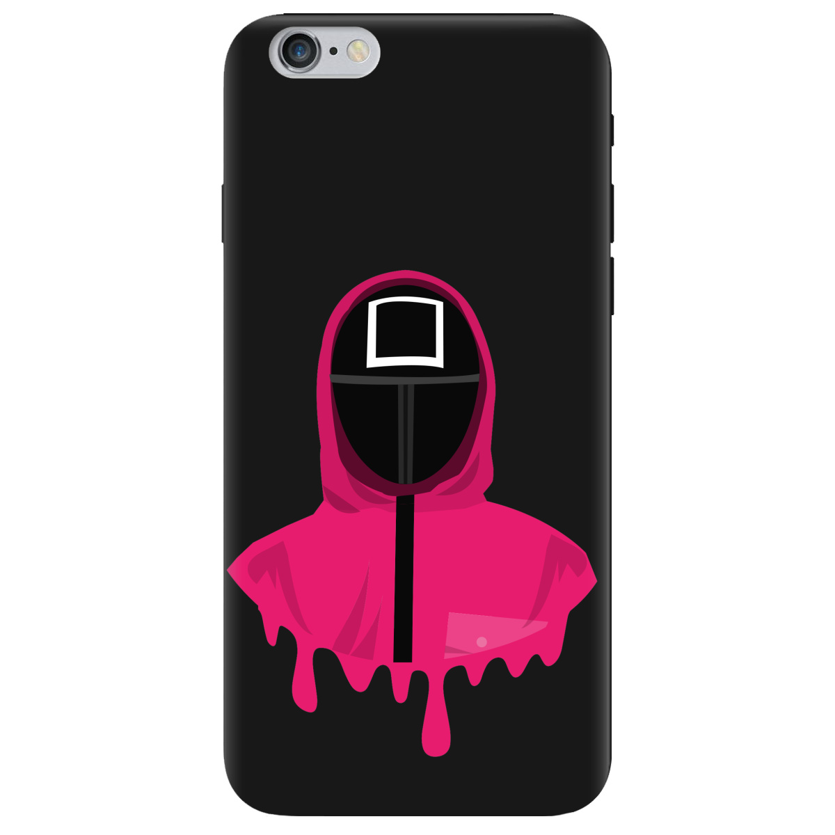 Чехол для Apple iPhone 6 / 6S черный матовый soft touch Игра в кальмара - фото 1