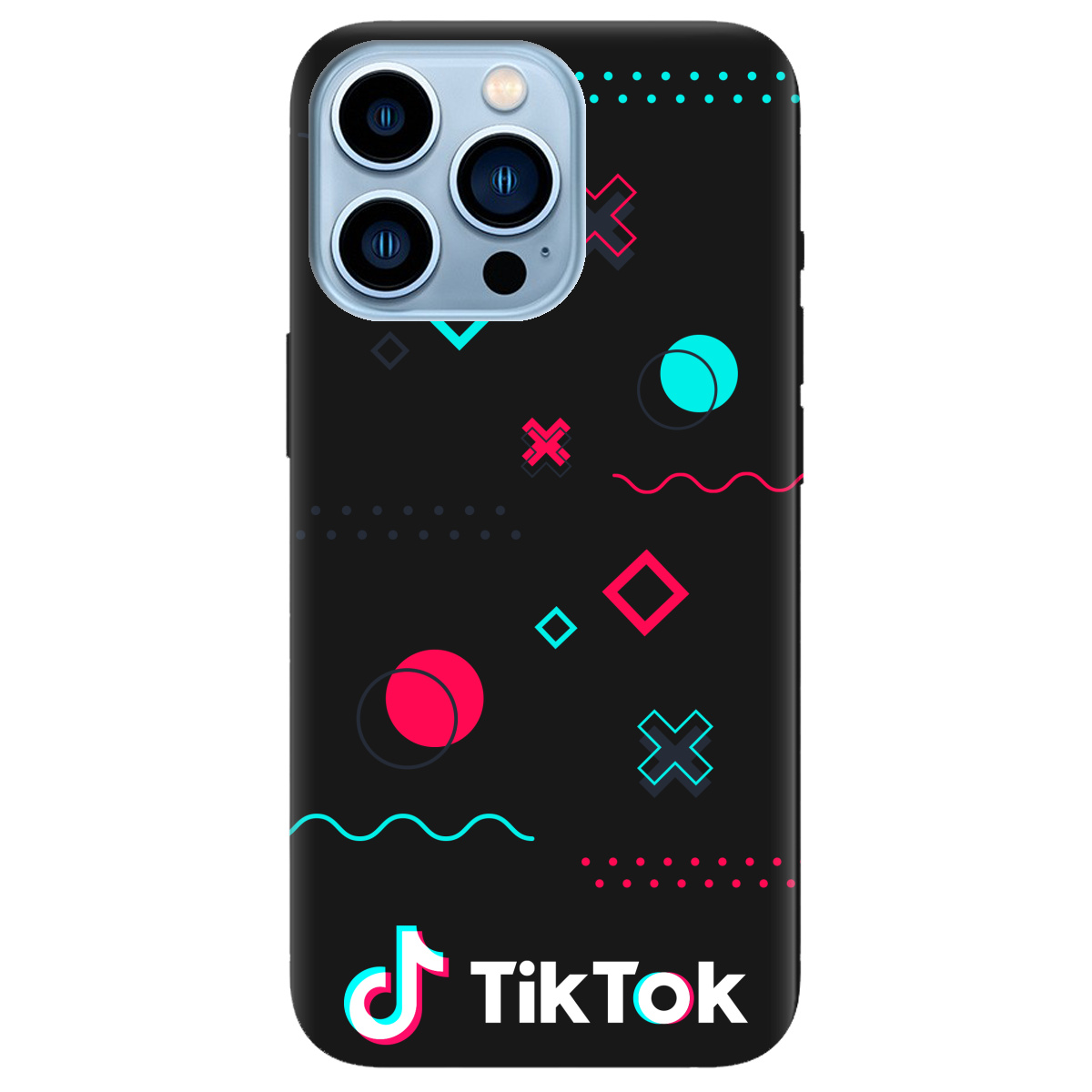 Чехол для Apple iPhone 13 Pro Max черный матовый soft touch TikTok - фото 1