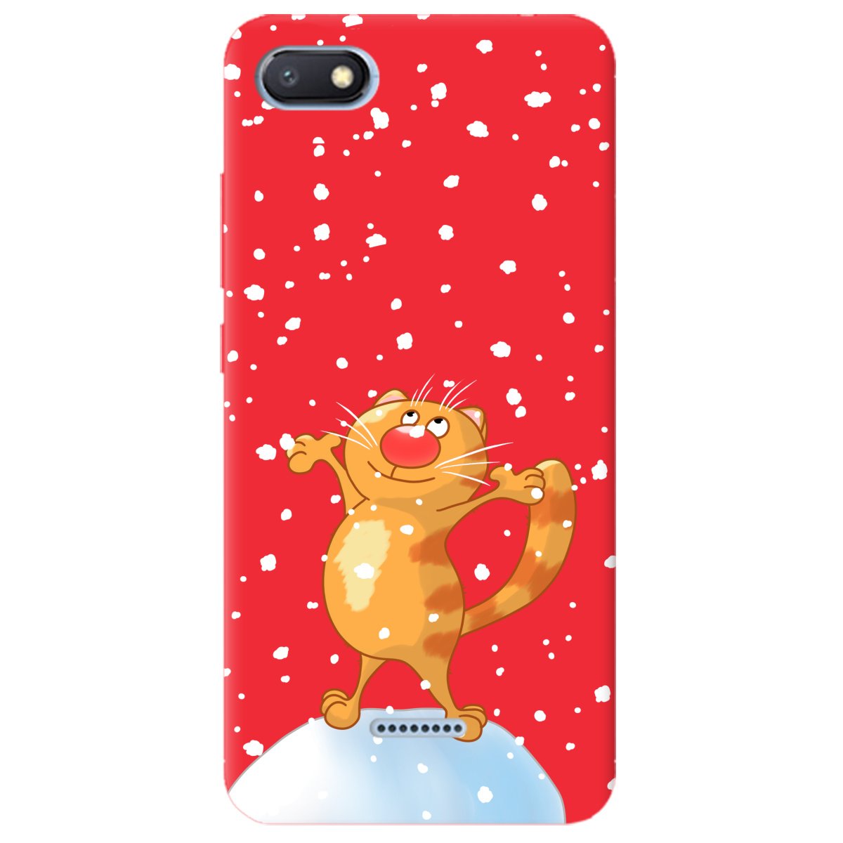 Чехол для Xiaomi Redmi 6A ярко-красный матовый soft touch By Happy - фото 1