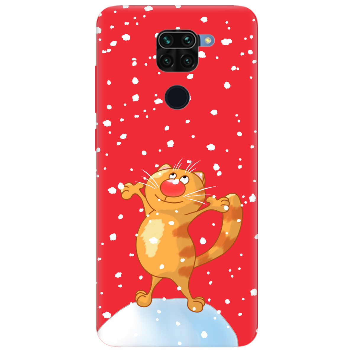 Чехол для Xiaomi Redmi Note 9 ярко-красный матовый soft touch By Happy - фото 1