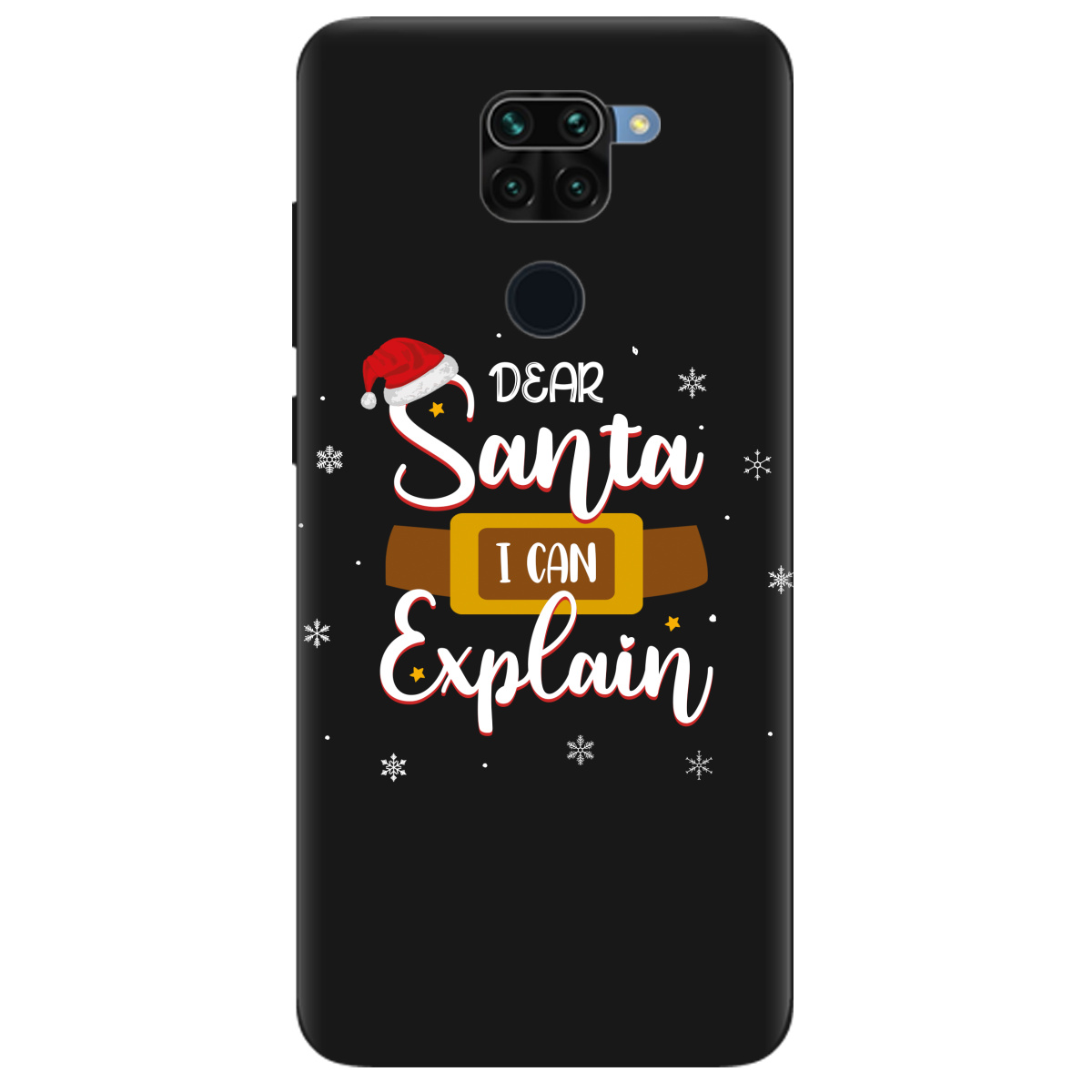 Чехол для Xiaomi Redmi Note 9 черный матовый soft touch Dear Santa - фото 1